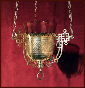 Antique Russian Orthodox Vigil Lamp, lampada