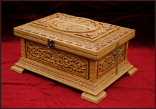 Load image into Gallery viewer, carved wood relic box orthodox