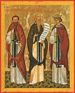 Sts. Athanasius Of Athos Barlaam The Desert Dweller And Joasaph Prince Of India - Icons