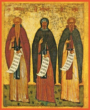 Load image into Gallery viewer, Sts. Euthymius The Great Anthony The Great And Sava The Sanctified - Icons