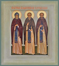 Load image into Gallery viewer, Sts. Nilus Of Sora Paphnutius Of Borovsk And Joseph Of Volokolmsk - Icons