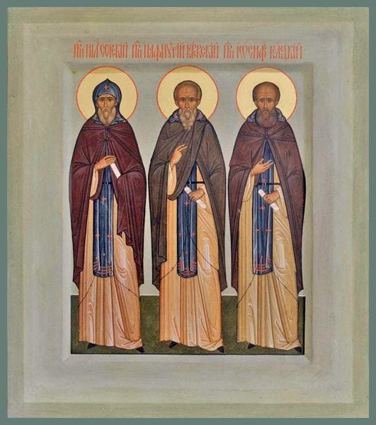 Sts. Nilus Of Sora Paphnutius Of Borovsk And Joseph Of Volokolmsk - Icons