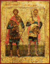 Load image into Gallery viewer, Sts. Theodore Stratelates and Thedore Tyro Orthodox icon