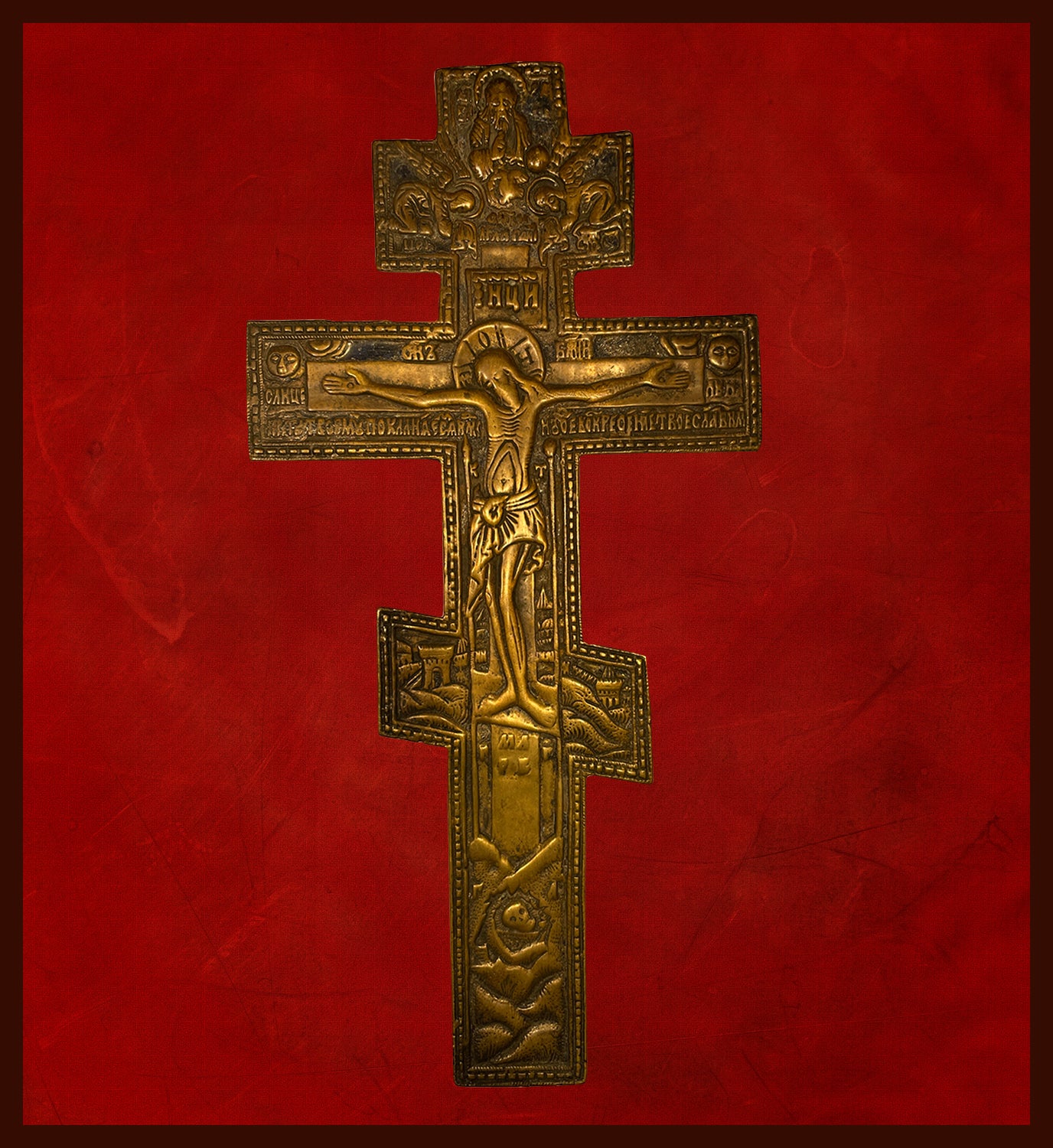 The Holy Cross 19th Century Antique Russian Icon the-holy-cross-19th-century-antique-russian-icon