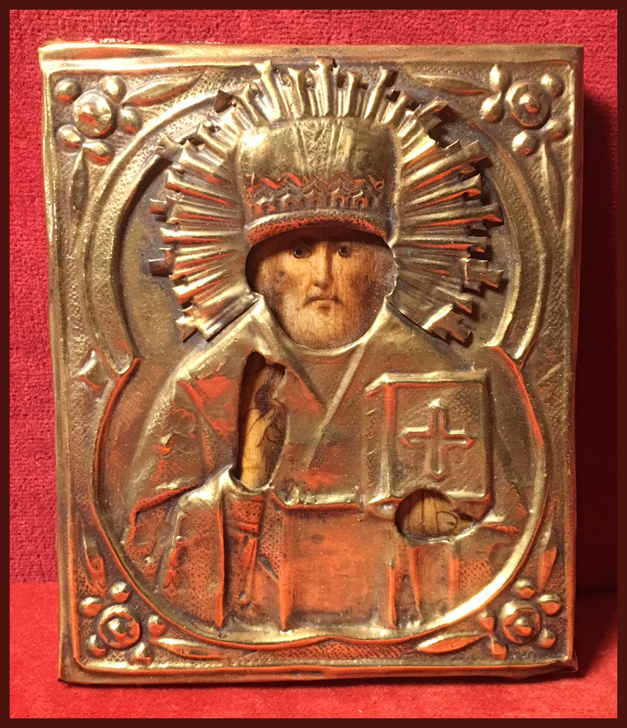St. Nicholas of Myra antique russian icon