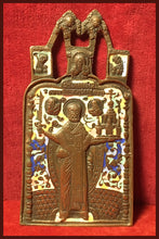 Load image into Gallery viewer, St. Nicholas of Mozhaisk bronze antique russian icon