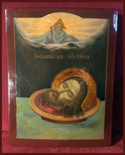 Load image into Gallery viewer, antique russian icon head of st john the forerunner