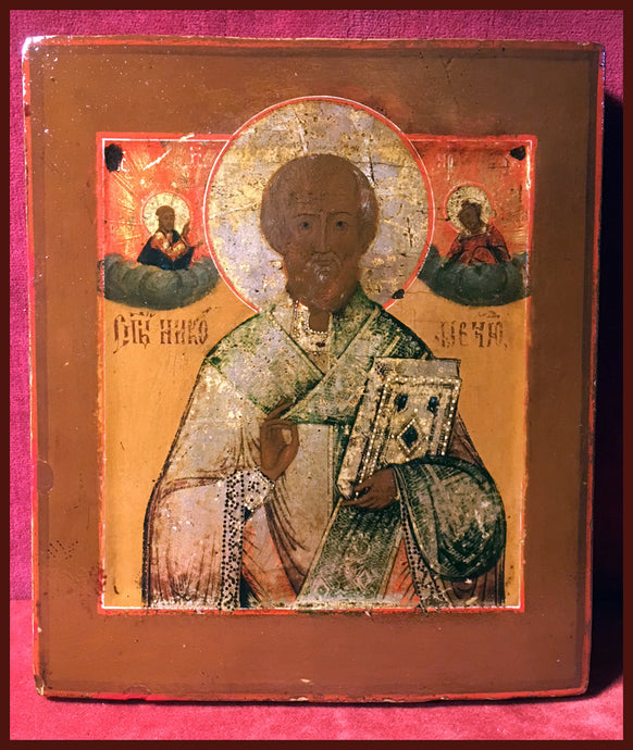 antique russian icon st nicholas of myra