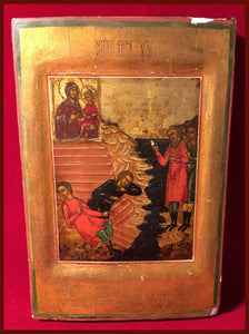 Set of Five Icons : Life of the Tikhvin icon of the Mother of God