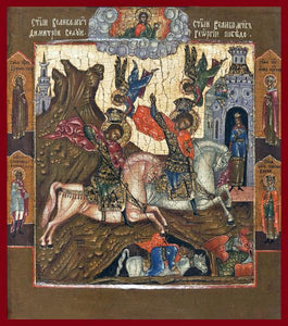 saints George and Demetrius orthodox icon Russian