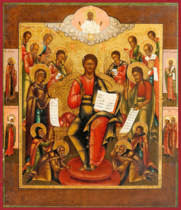 Christ "Enthroned" with Deisis Orthodox Icon 