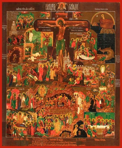 Crucifixion With Rare Scenes - Icons