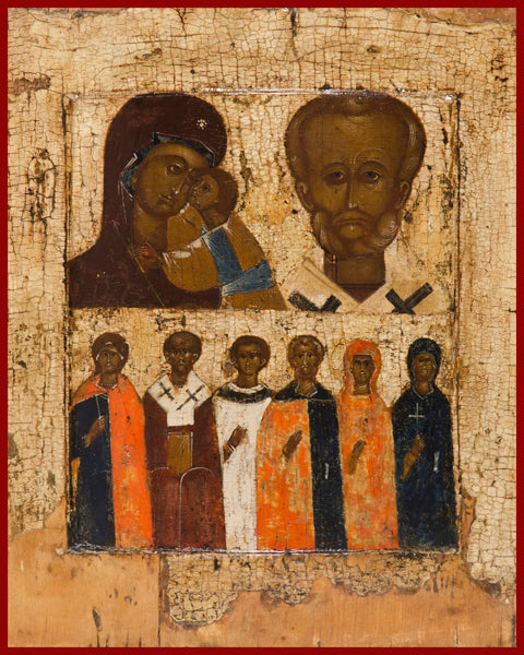 Selected Saints : Two Register Orthodox Icon