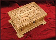 Load image into Gallery viewer, carved wood relic box orthodox