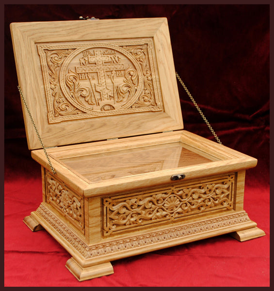 carved wood relic box orthodox