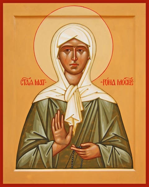 St. Matrona of Moscow Orthodox mounted icon
