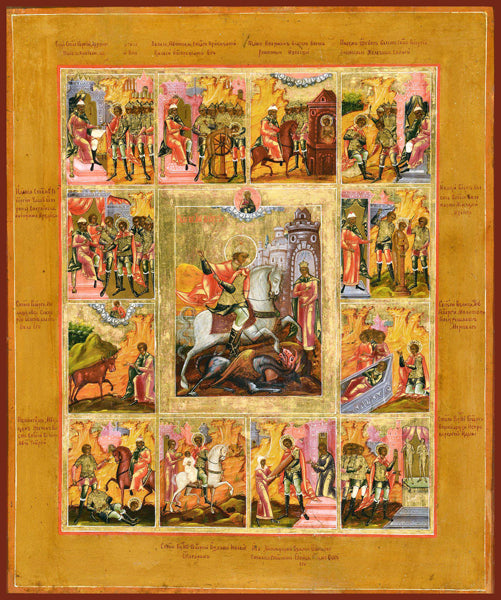 St. George the Great Martyr with Life Scenes (Vita) Orthodox Icon