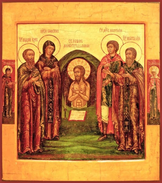 Sts. Andre Euphrosyne John The Much Suffering Anatoly And Ignatius - Icons