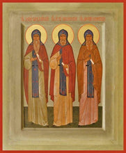 Load image into Gallery viewer, Sts. David Of Gareji Job Of Pochaev And Arsenius Of Konevsky - Icons