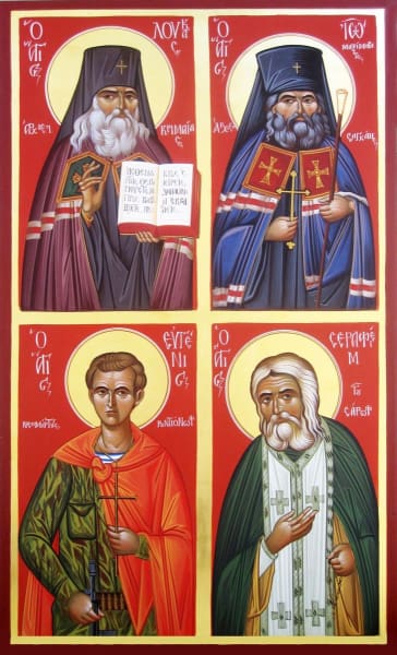 Sts. Eugene Rodinov Seraphim Sarovski Luke The Doctor And John Of San Francisco - Icons