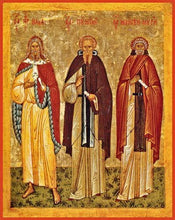 Load image into Gallery viewer, Sts. Pimen The Great Moses The Black And Holy Prophet Elijah - Icons