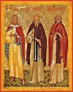 Sts. Pimen The Great Moses The Black And Holy Prophet Elijah - Icons