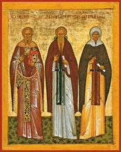 Load image into Gallery viewer, Sts. Theodore The Studite Theodosius The Great And Ephraim The Syrian - Icons