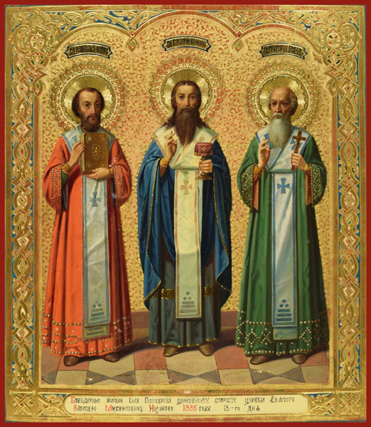 Three Holy Hierarchs : Sts. Basil, Gregory, and John Orthodox icon
