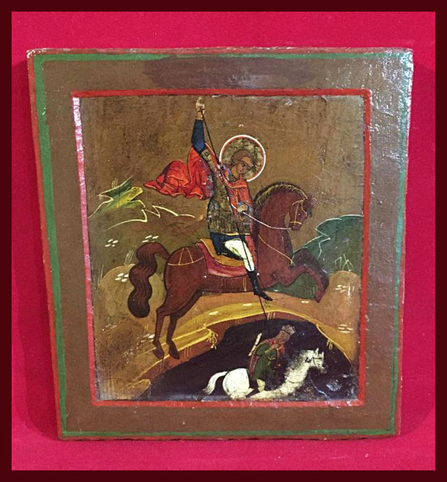 St. Dimitri of Thessalonica antique russian icon