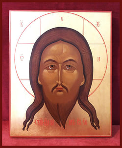 newly painted russian icon savior wet beard